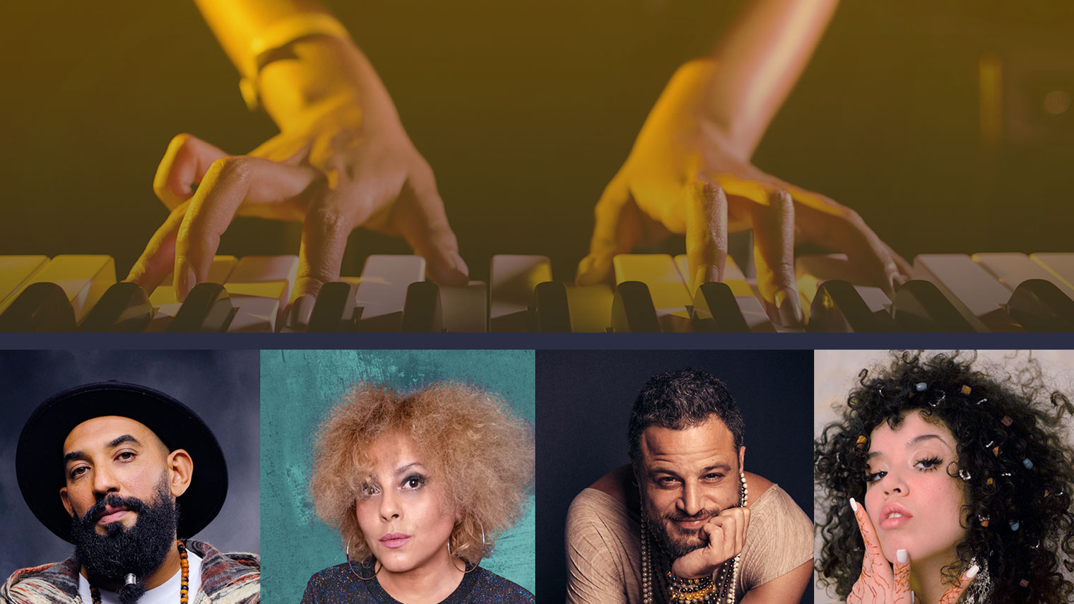 Manos pianista y músicos